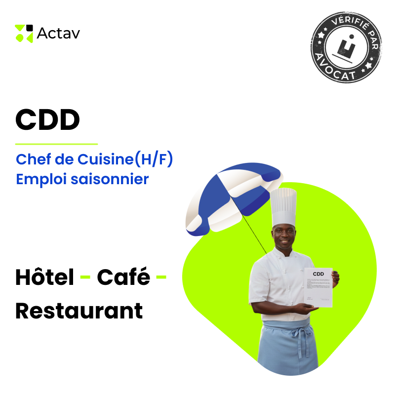 CDD chef de cuisine - Saisonnier (Café-Hôtel-Restaurant)