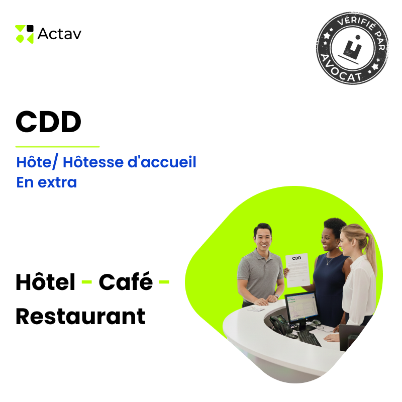 CDD Hôte/Hôtesse d’accueil en extra ( Café-Hôtel-Restaurant)