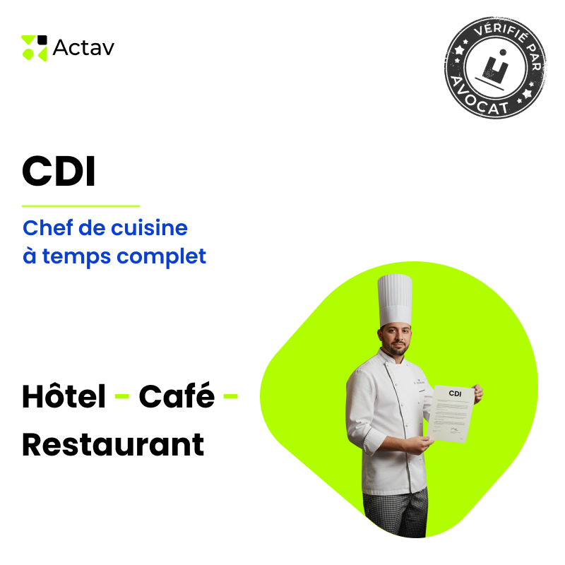 CDI Chef de cuisine à temps complet (Café-Hôtel-Restaurant)