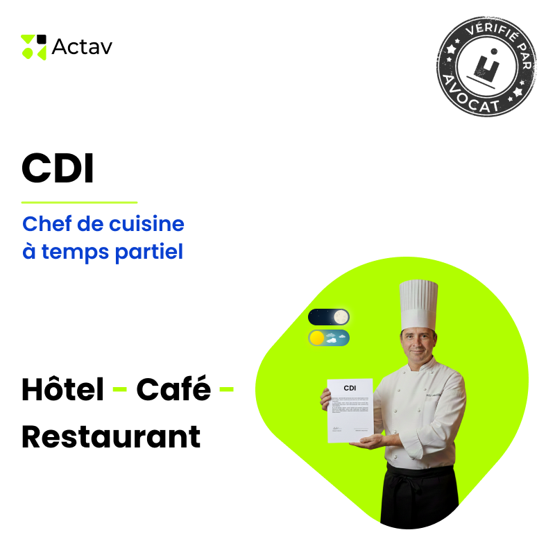 CDI Chef de cuisine à temps partiel (Café-Hôtel-Restaurant)