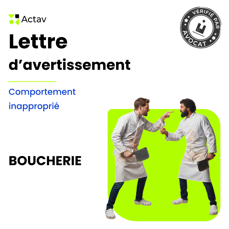 Lettre d'avertissement pour comportement inapproprié (Boucherie)