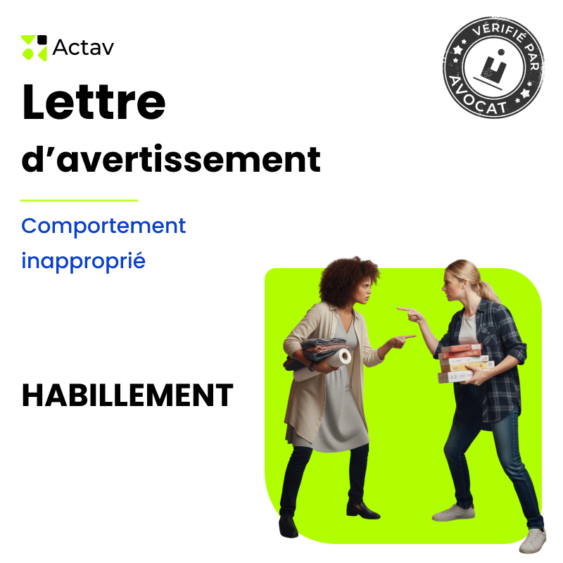 Lettre d'avertissement pour comportement inapproprié (Habillement)