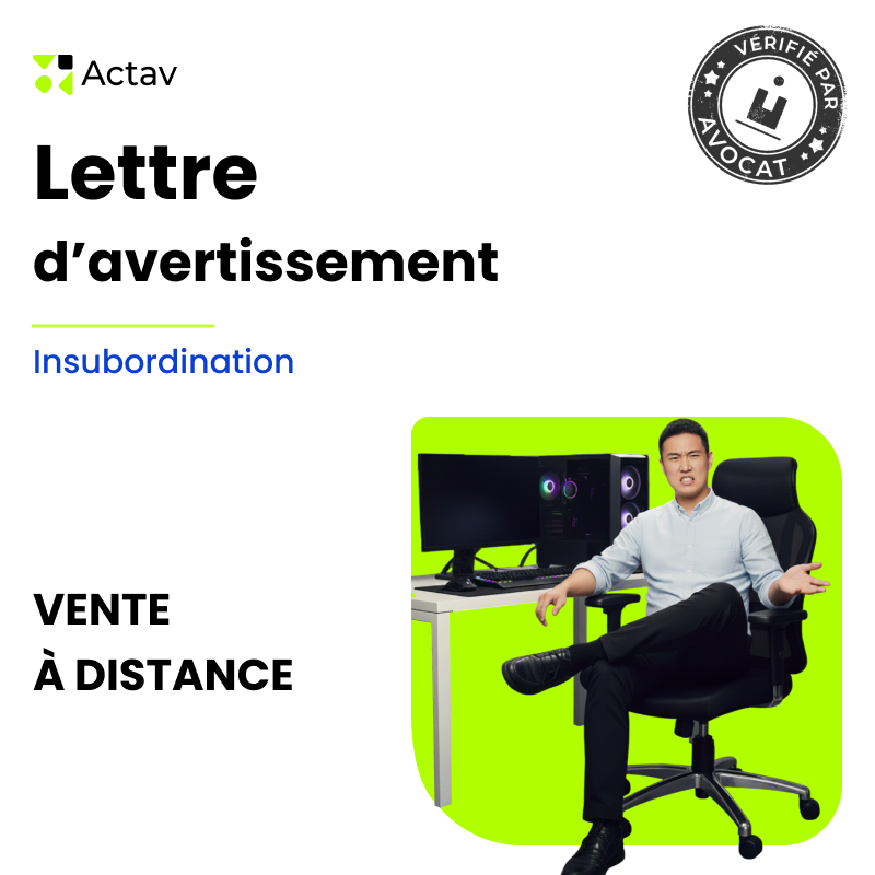 Lettre d'avertissement pour insubordination (Vente à distance)