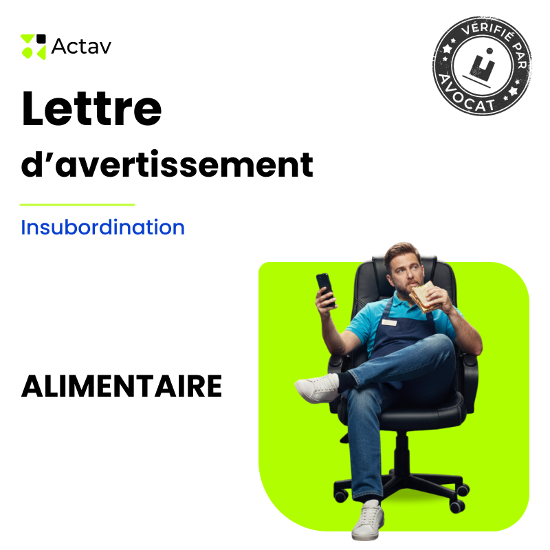 Lettre d'avertissement pour insubordination (Alimentaire)