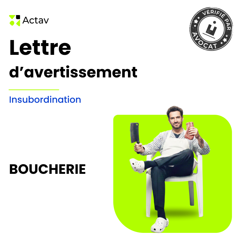 Lettre d'avertissement pour insubordination (Boucherie)