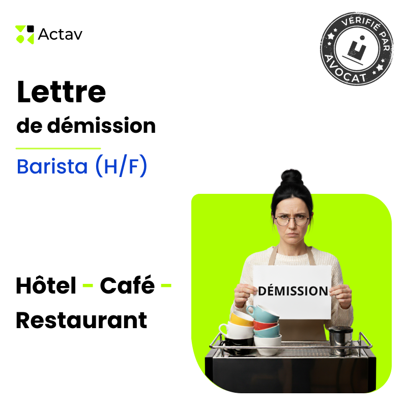 Lettre de démission pour barista (Café-Hôtel-Restaurant)