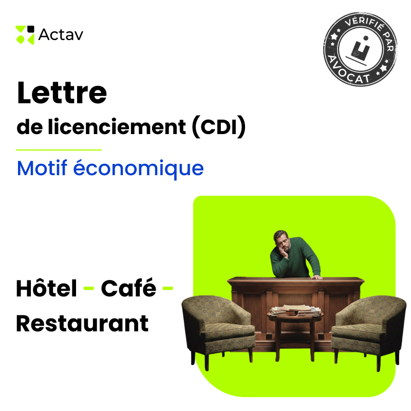 Lettre de licenciement pour motif économique (CDI) - (Café-Hôtel-Restaurant)